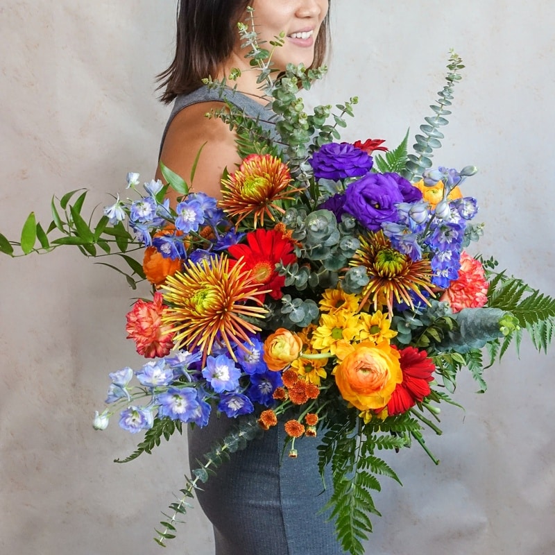bright colourful flower bouquet garden style 02