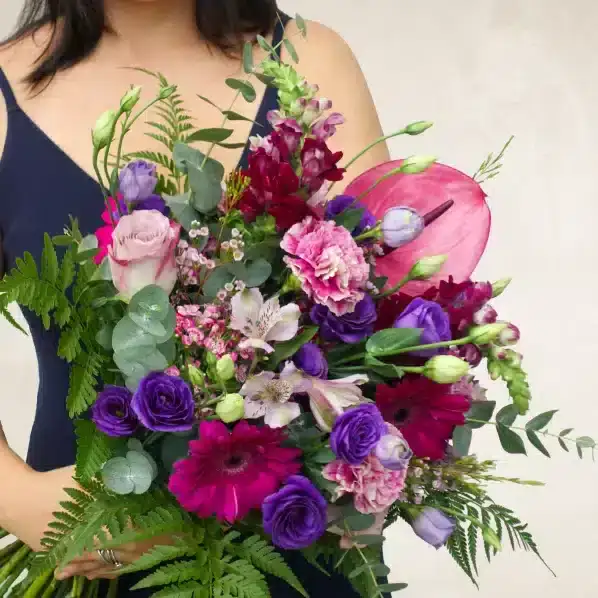 purple-violet-magenta-flower-bouquet-garden-style