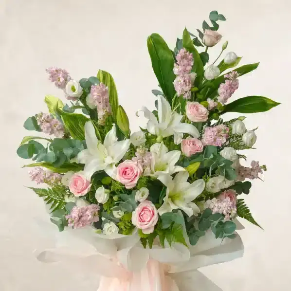 white-and-pink-condolence-flowers-arrangement
