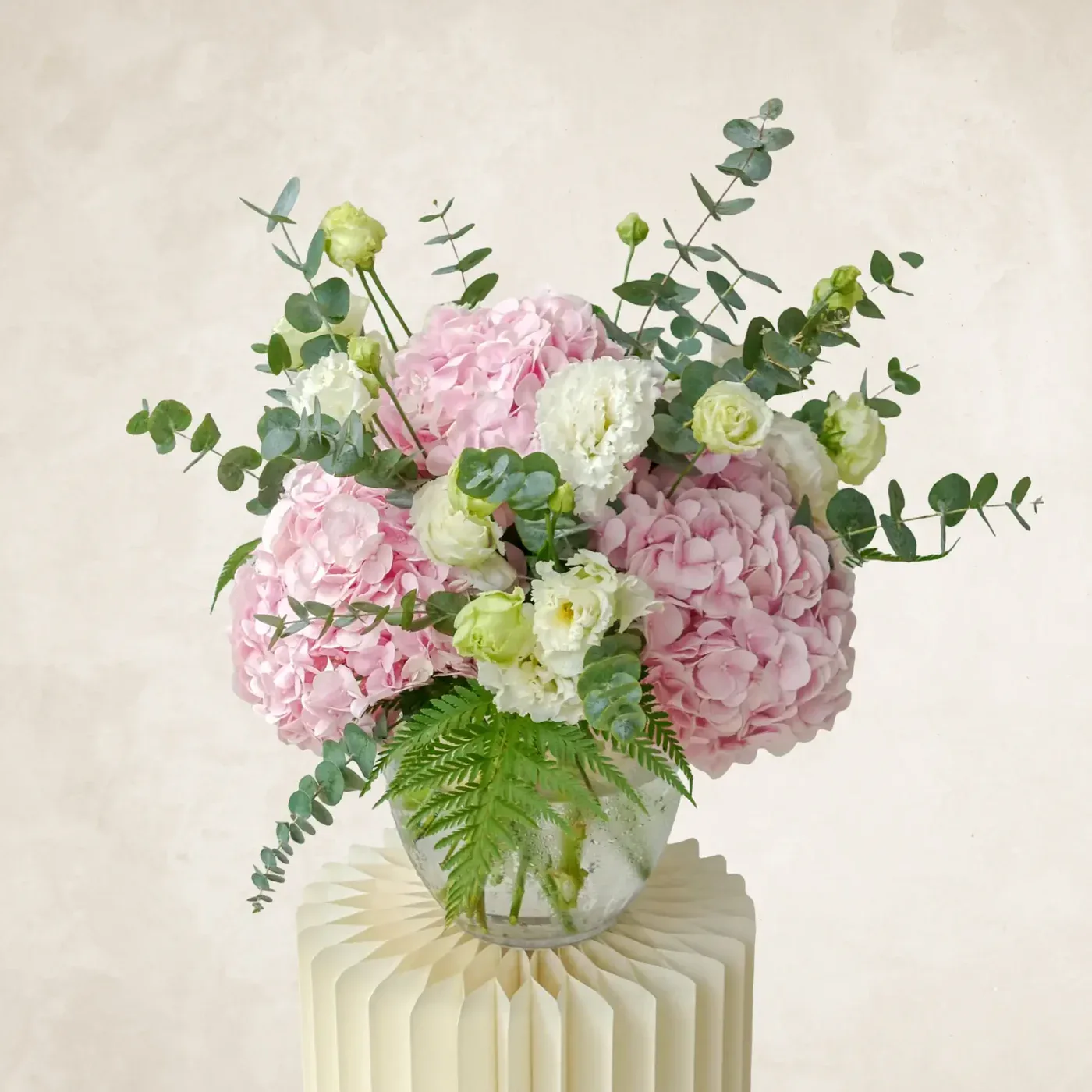 Valentine's Day Pink Hydrangeas Flower Arrangement | Butterflies