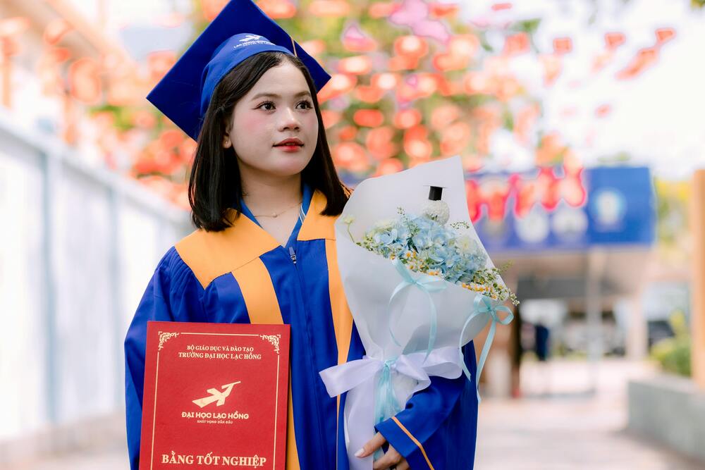 Beautiful graduation bouquet with vibrant flowers for graduates.